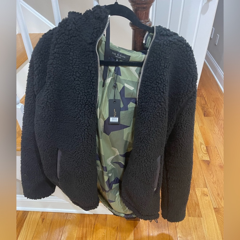Rag and bone bomber style with hood